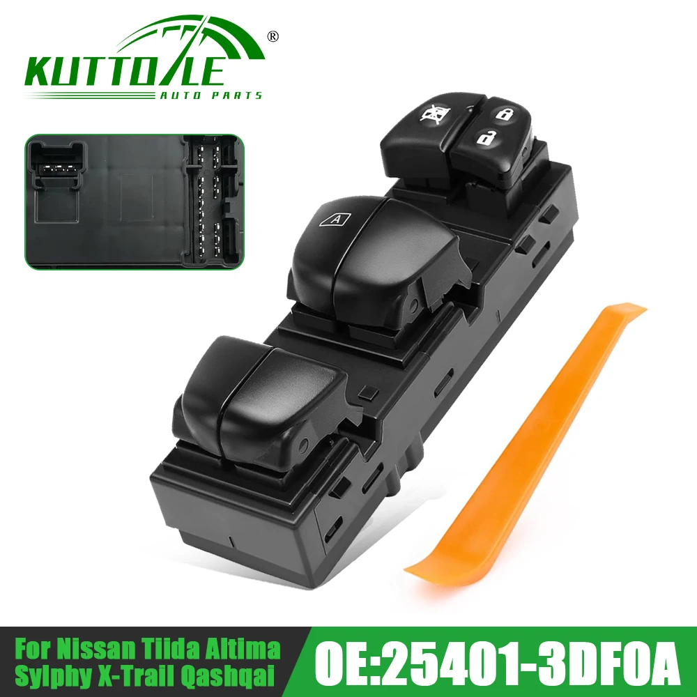 254013DF0B 25401-3DF0A Car Master Power Window Lifter Control Switch Door Lock Button For Nissan TIIDA X-Trail Qashqai 2011-2017