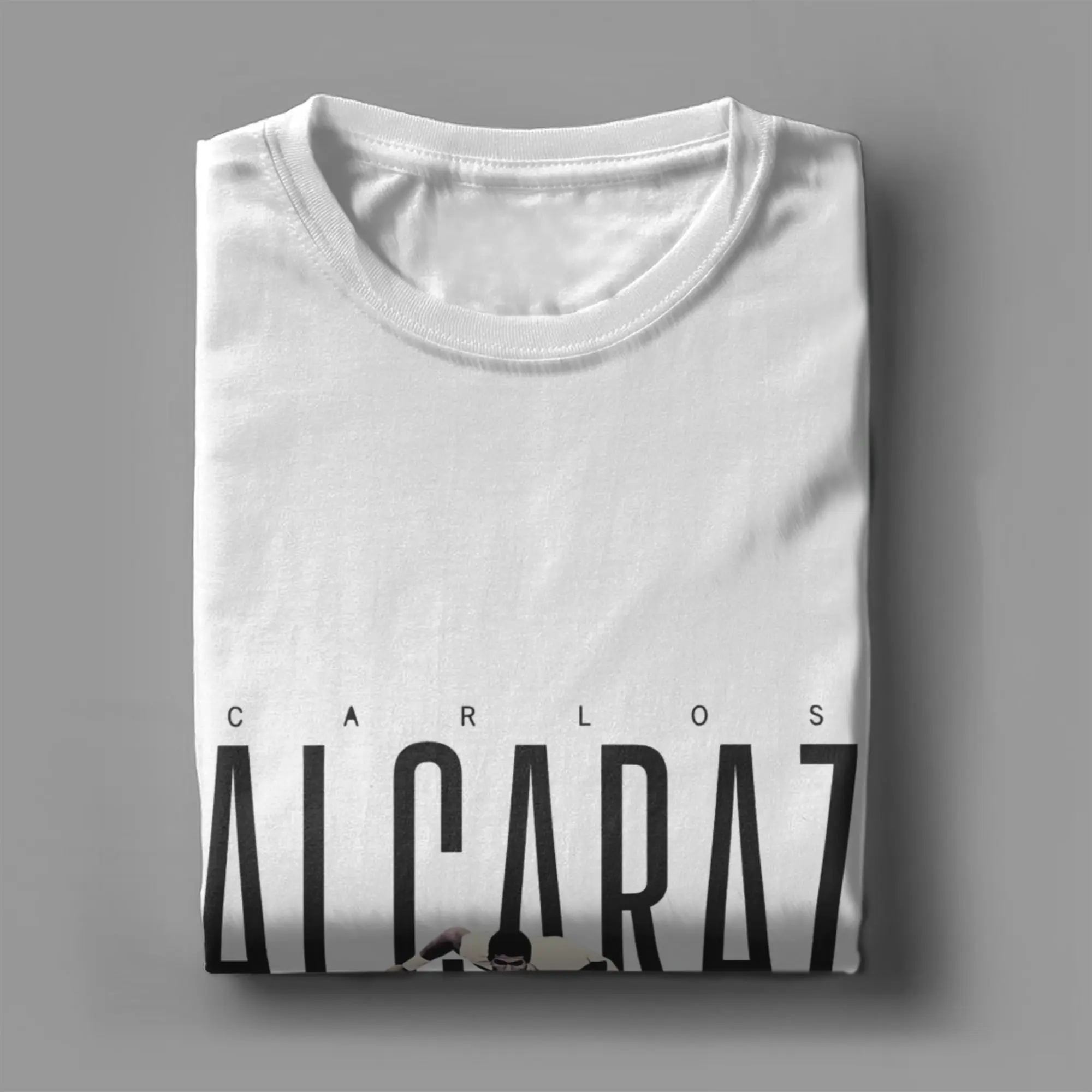 Carlos Alcaraz  Men T Shirt  Hipster Tee Shirt Short Sleeve Crew Neck T-Shirts Pure Cotton Plus Size Clothes