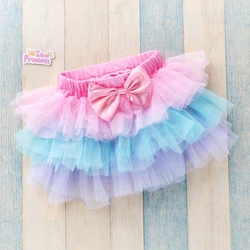 Rainbow Color Baby Girl Clothes Tulle Kids Girls Tutu Mesh Skirt Ball Gown Pettiskirts Toddler Dress Birthday Party Skirts 1-3Y