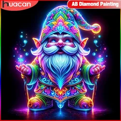 HUACAN Diamond Embroidery Gnome Rhinestones 5D DIY Painting Picture Cartoon Diamond Mosaic Full Square Round Wall Decor