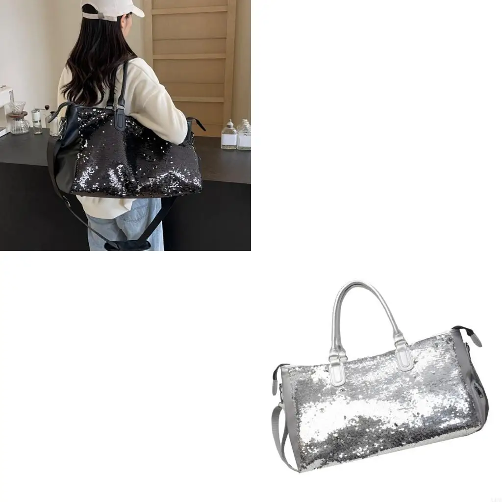 

Сумка через плечо с блестками, спортивная сумка, дорожная сумка большой емкости, дорожная сумка, сумка для фитнеса