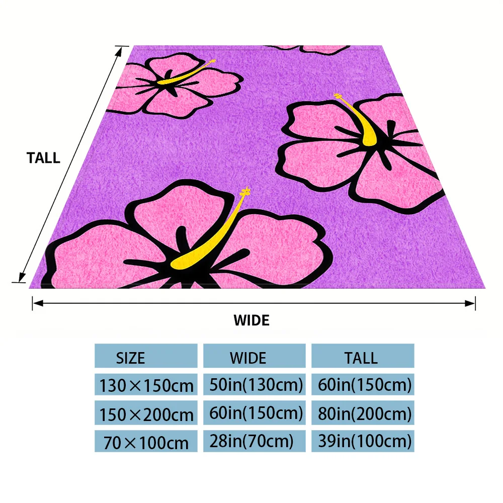 Purple Hibiscus Flannel Blankets Are Perfect For Sofas, Office Beds, Travel, Sleep, And Use Throughout The Four Seasons