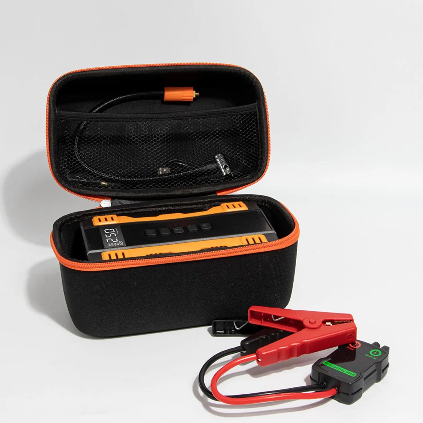 EVA Hard Shell Carrying Case for Car Battery Charger Starter Organizer Bag for Emergency Backup Supplies