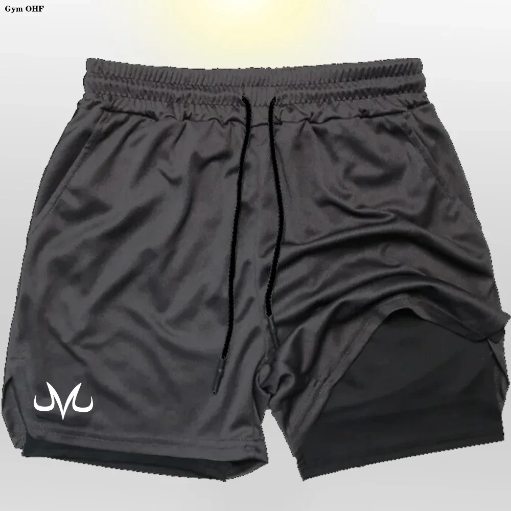 Anime Z-Shorts de sport College pour hommes, pantalons courts de sport 2 en 1, entraînement, course à pied, fitness, décontracté, maille