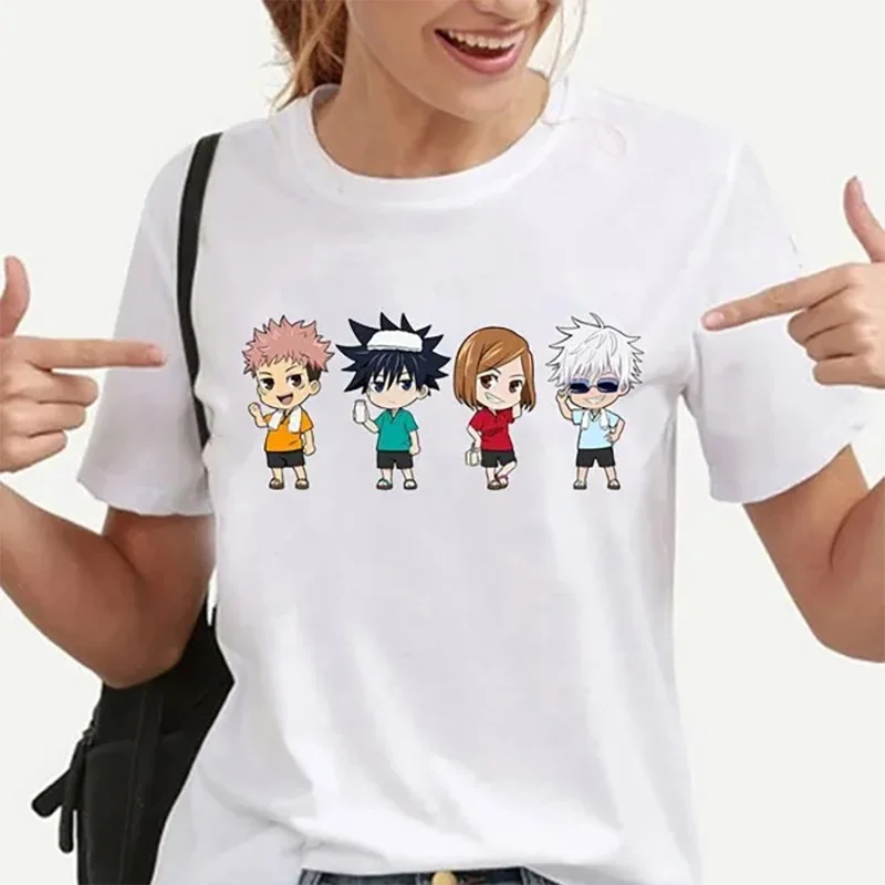 

Funny Cartoon Character Graphic T Shirt Women Fashion Crew Neck Loose Short Sleeve Streetwear Casual Anime Harajuku Tees