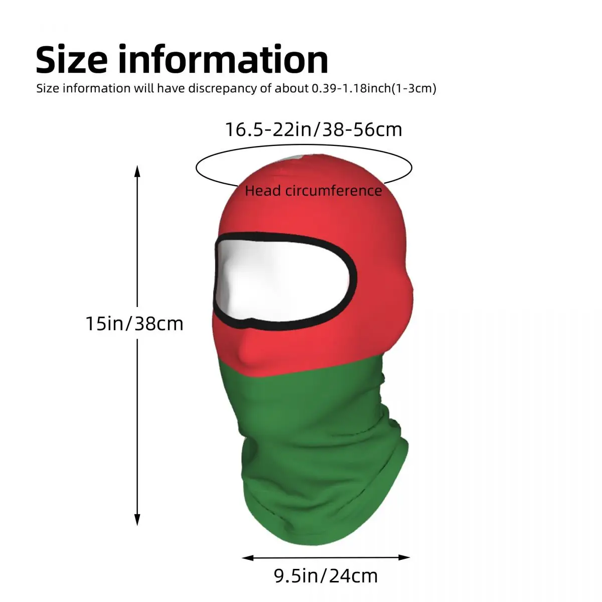 Madagascar Flag Balaclava Full Face Mask Breathable Motorcycle Winter Warm Full Cover Caps Neck Windproof Dustproof Cycling Caps