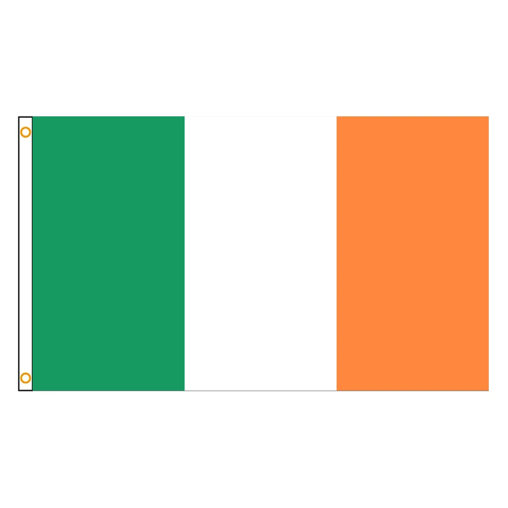 3x5 Ft Ireland Flag Vivid Color and Fade proof lucky Irelands Flags Polyester with Brass Grommets