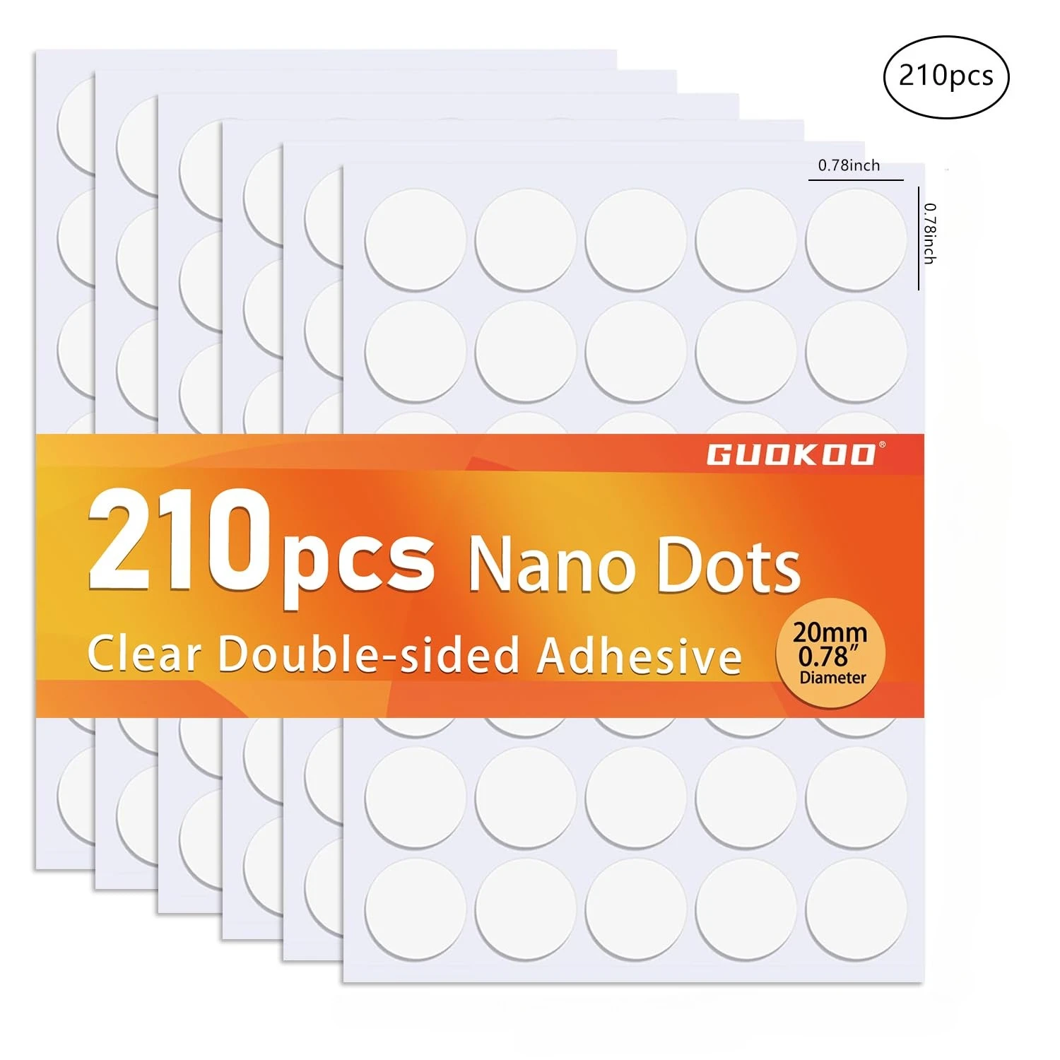210 Pieces Double-Sided Tape, Good Adhesion, Removable and Traceless, Suitable for Crafts, Balloons, Festivals, Home, and Office