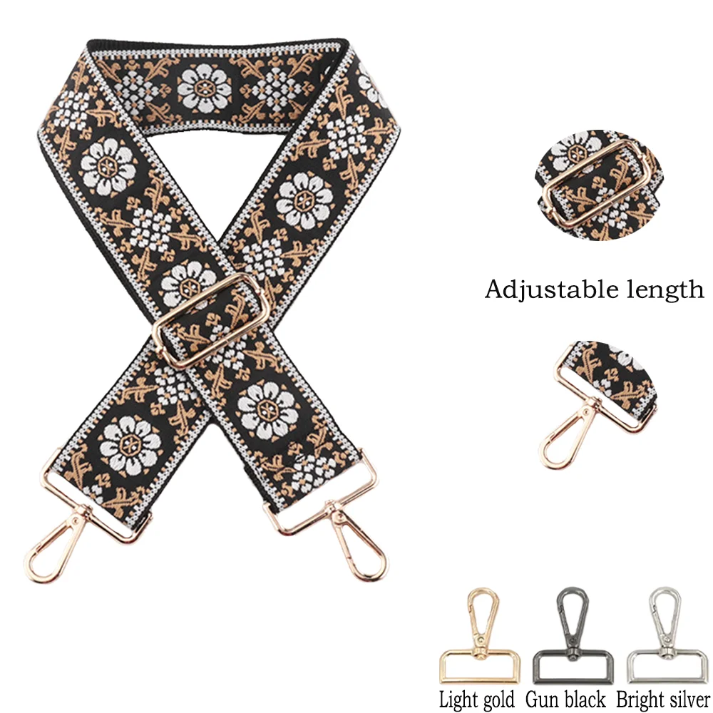 5CM New Adjustable Strap Width Women's Crossbody With Colourful Stripe Pattern Diy Thickened Fashion Nylon Bag Carrying Strap