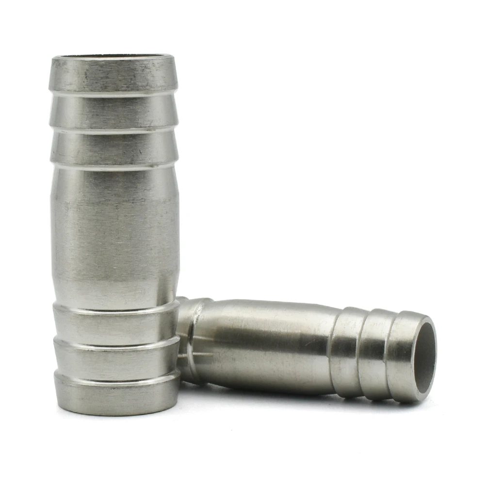 Yiqianyuan 6mm 8mm 10mm 12mm 13mm 14mm 15mm 16mm-41mm Hose Barb Through Two-way SUS304 Stainless Steel Pipe Fittings