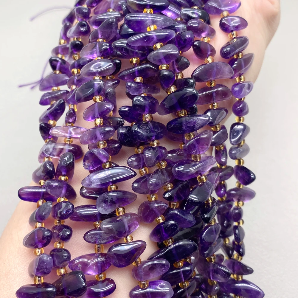 5 Strands 6x15mm Natural Deep Color Amethyst Smooth Loose Beads 15.5