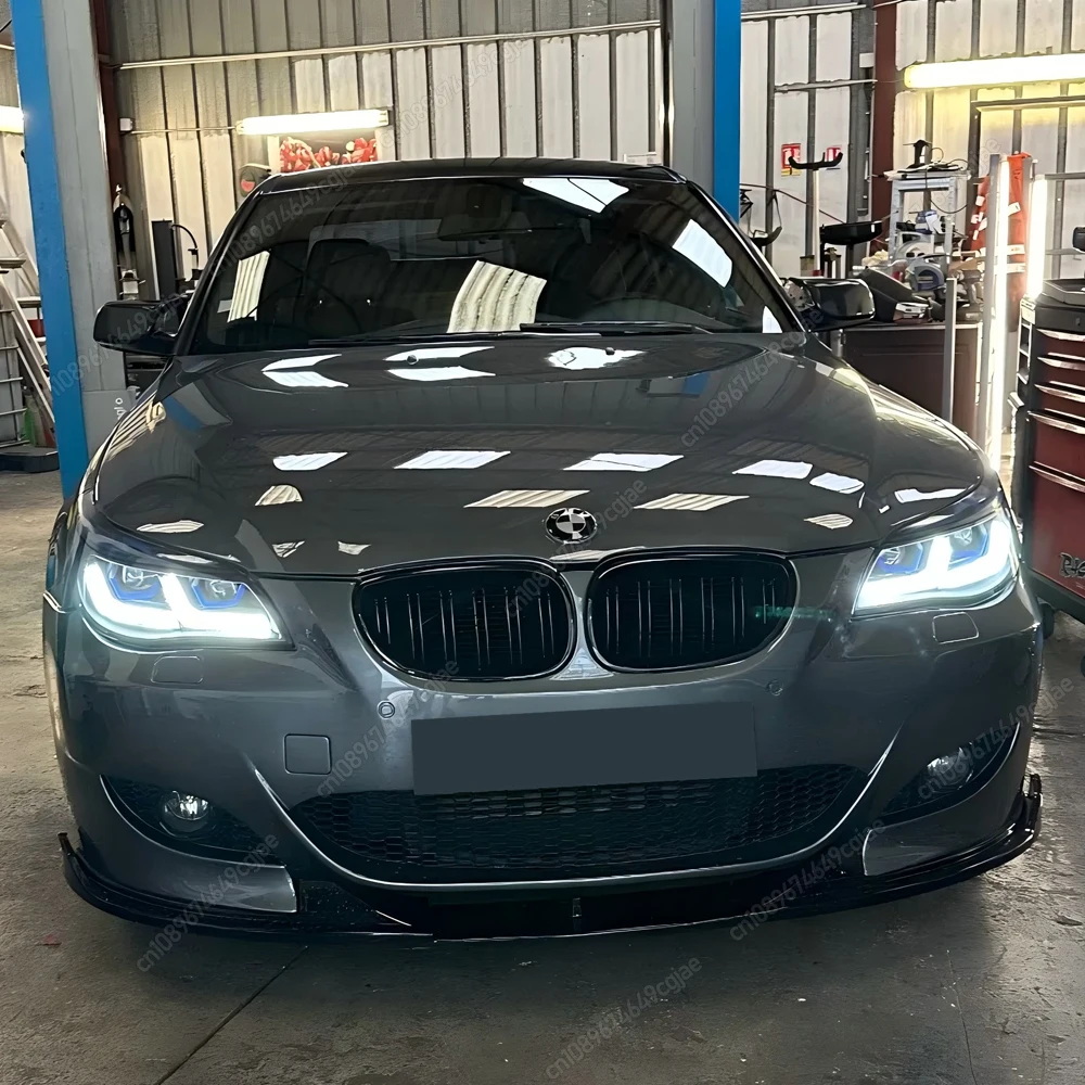 

3 шт. для BMW E60 E61 M5 2005 2006 2007 2008 2009 2010 автомобильный передний бампер сплиттер губ Gloos черный диффузор спойлер защита кузова комплекты