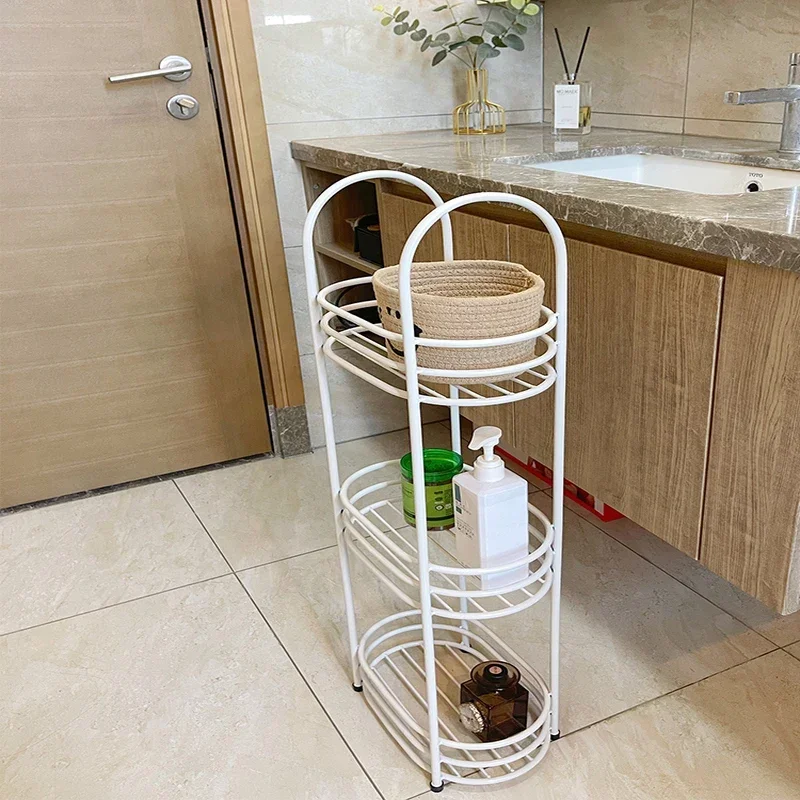 Home Light Luxury Toilet Shelf Multi-Layer Seam Toilet Holder Narrow Edge Cabinet for Bathroom Storage Gold Bath