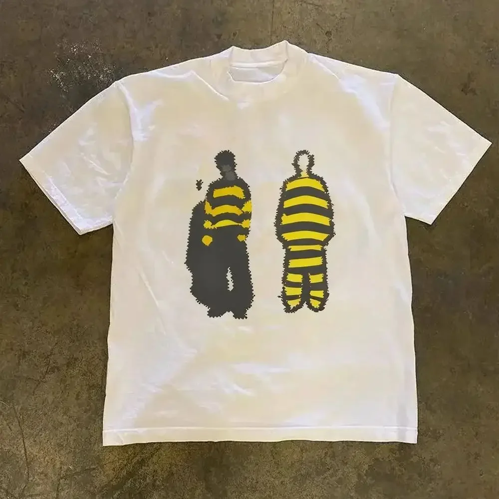 Sommerliches, bequemes, neues, vielseitiges Kurzarm-T-Shirt im Nischen-Street-Style für Damen und Herren – Lässige, trendige Oberteile und T-Shirts – Detail 5