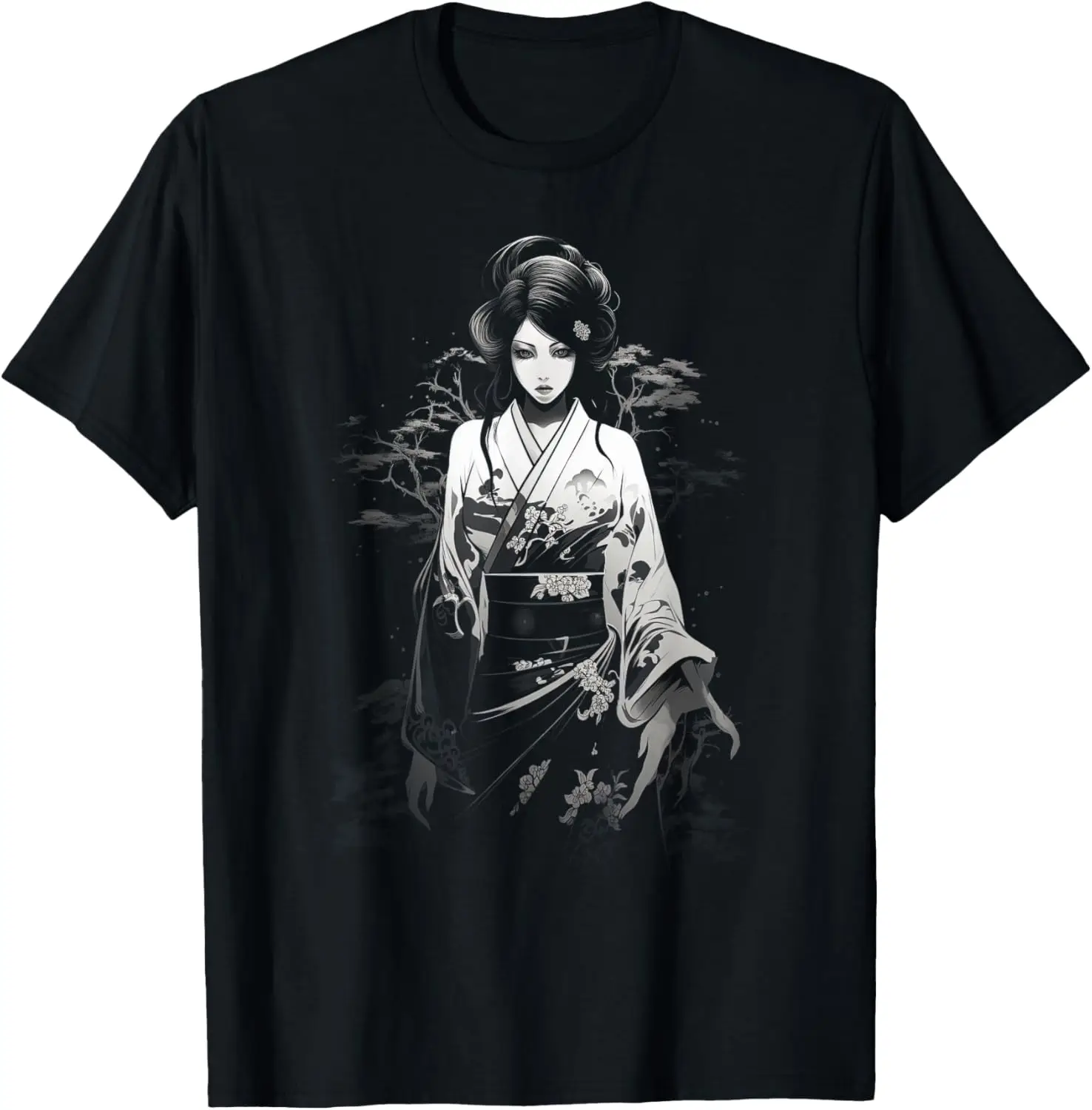 Camiseta japonesa Cyberpunk para mujer Geisha