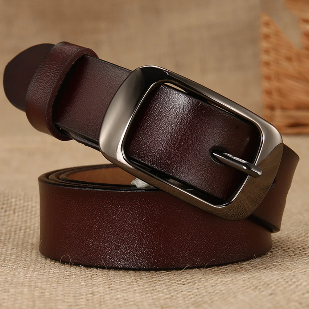 

Women Belt Solid Color Alloy Pin Buckle Adjustable 115cm Minimalist Waist Belt for Jeans Pants Dress Accessories