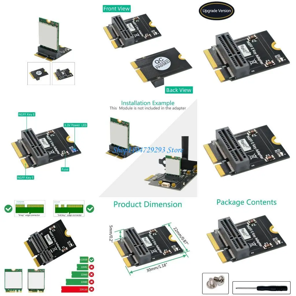 Y2GD Convert M.2 NGFF nvme SSD to M.2 A/E (Vertical) 2280 Type SSD Support