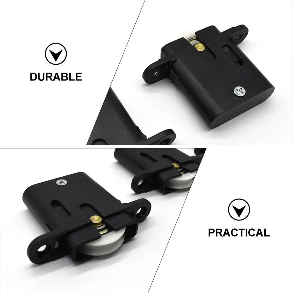 

4pcs Furniture Pulley Accessories Durable Cabinet Wheel Replacement Black Window Sliding Door Hardware Smooth Effect