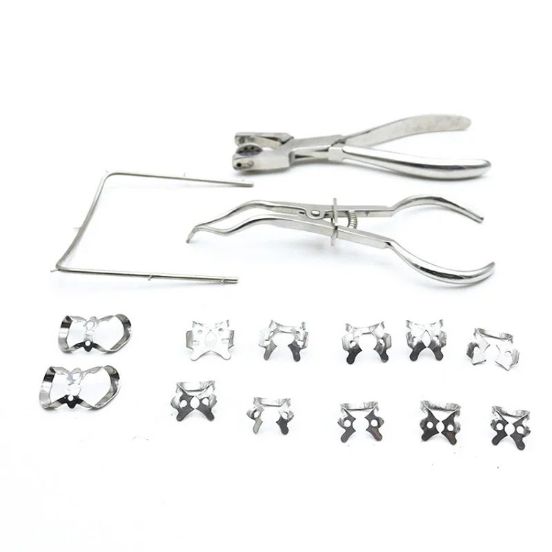 

Идеальный набор резиновых плотинок 2025 Perfect, зажимы, щипцы, перфоратор, набор хирургических инструментов