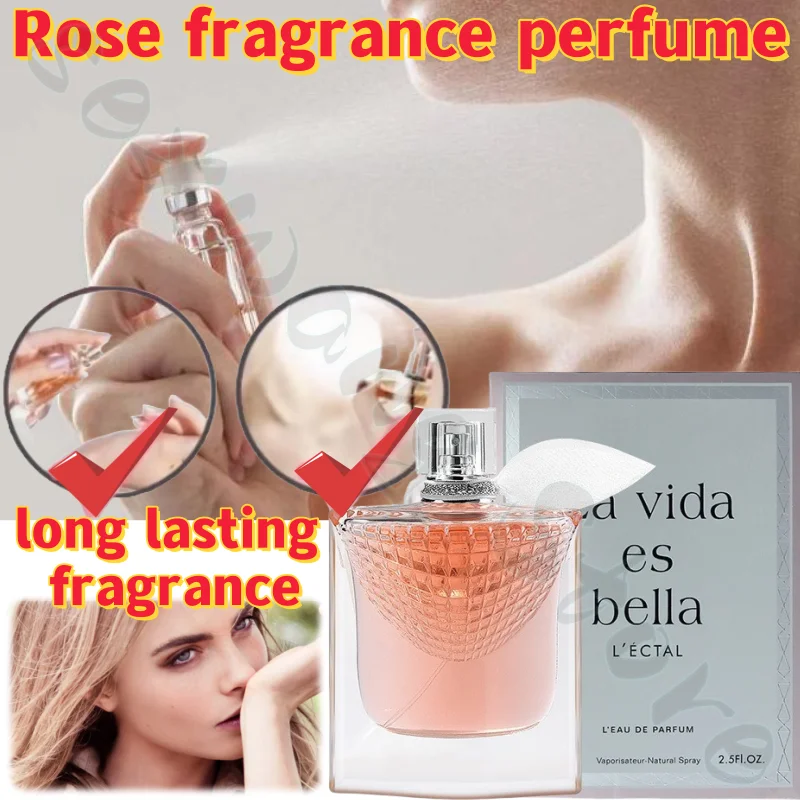 عطر نسائي من Beautiful Life، عطر True Love Rose، عطر يدوم طويلاً، طبيعي رومانسي، مزاج حلو 75 مل