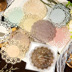 10pcs Hollow Out Memo Pads Material Paper Lace Junk Journal  DIY Craft Scrapbooking Cards Retro Background Decoration Paper