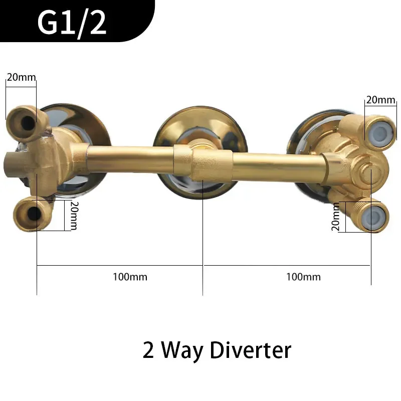 Robinet de douche thermostatique à 3 voies, mitigeur de baignoire cascade, remplissage de bain carré
