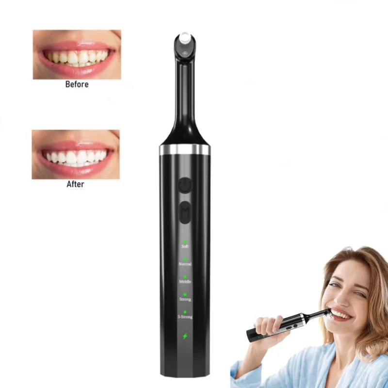 Tooth Polisher Plaque Remover Electric Tartar Polishing Teeth Cleaning Kitfor Teeth Whitening 5 Modes Dental Tool with LED Light