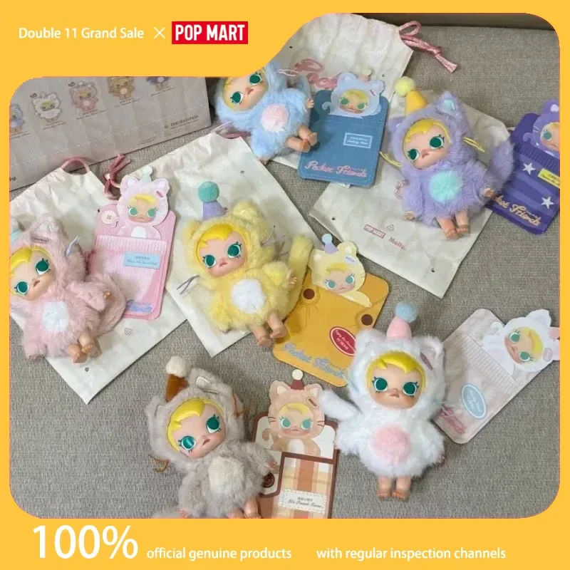 

Genuine Popmart Baby Molly Pocket Friends Series Vinyl Plush Bag Charm Blind Box Gift Trendy Toys Ornaments Figure Mysterious