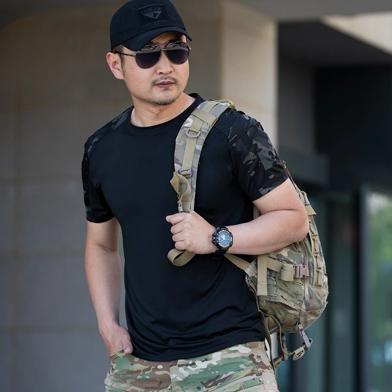 

Мужская быстросохнущая футболка с коротким рукавом для активного отдыха, летняя свободная дышащая спортивная футболка с круглым вырезом Pro Choice