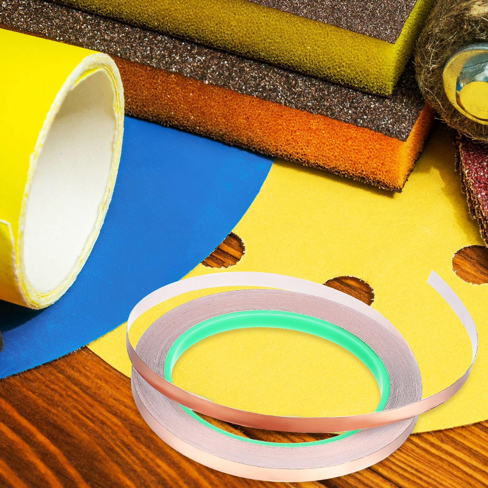 

4pcs 4 Rolls 6 35MMx20M Copper Foil Tape Adhesive Conductive DIY Electrical Shielding Strong Sticky Copper Strip Tape