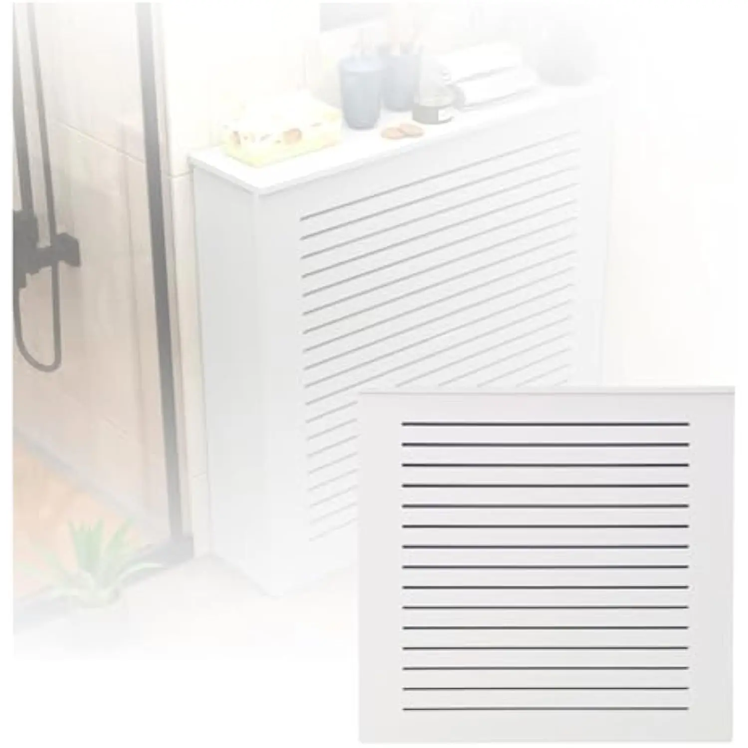 

Radiator cover shelf heater heating cabinet shelf, portable white heater covers for radiators for home living room bedroom offi