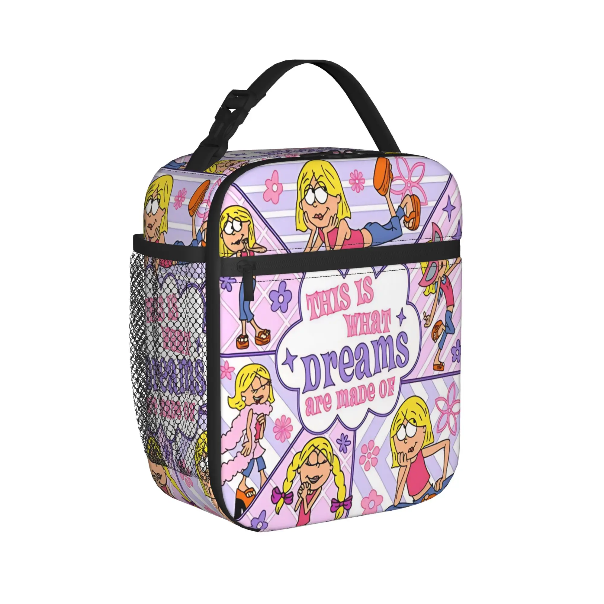 Lizzies Cartoon McGuires Lunch Bag  Portable Insulated Lunch Box Women Travel Print Cooler Bag Retro Oxford Thermal Lunch Bags