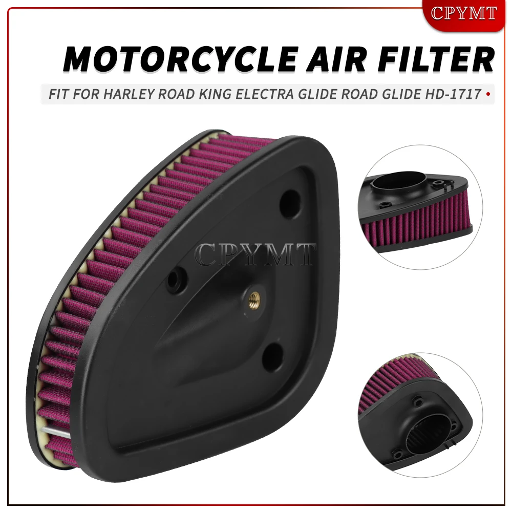 

Motorcycle High Flow Air Filter Fit for Harley Road King Electra Glide Ultra Classic Tri Glide Limited Low HD-1717