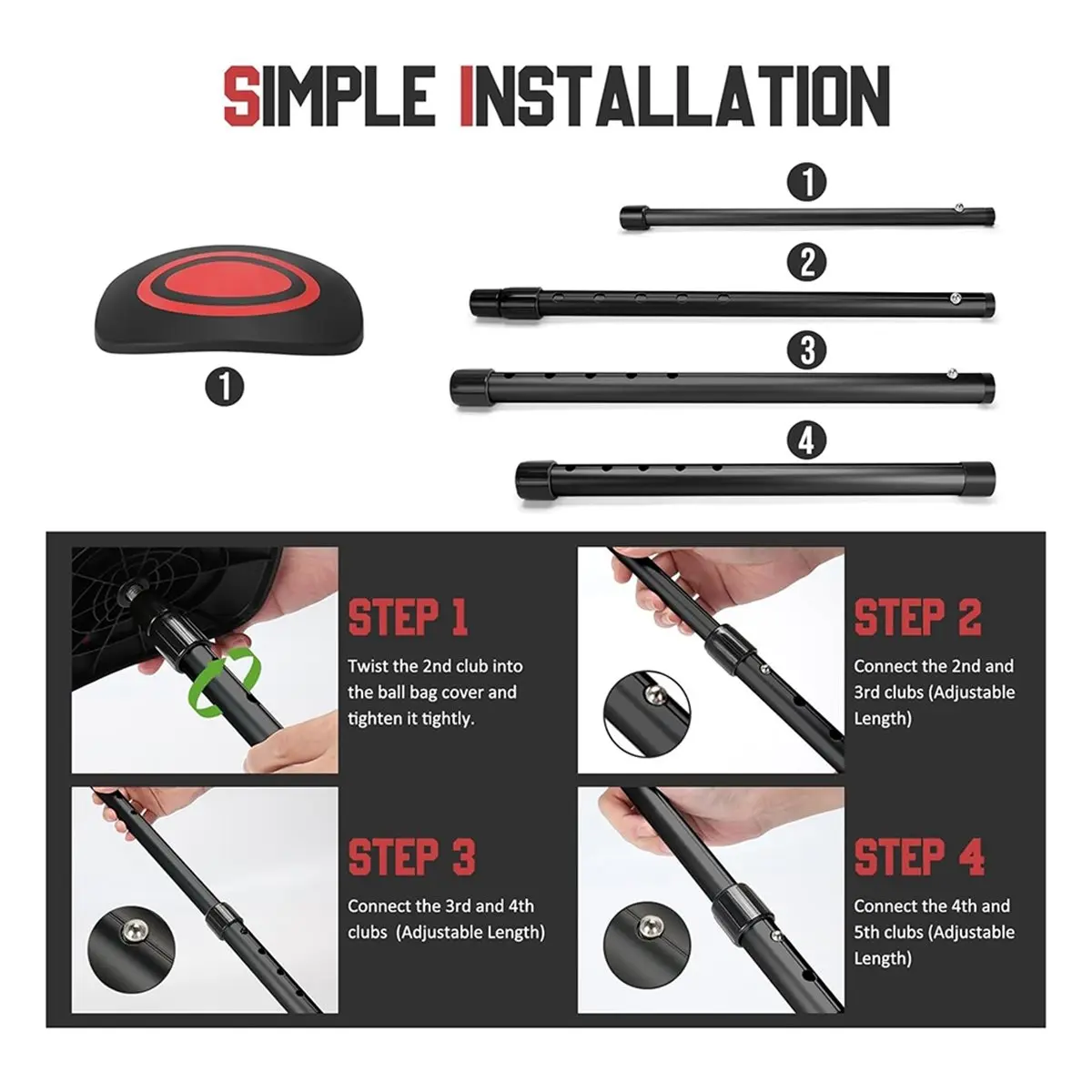 618 Mega Sale Portable Golf Travel Bag Support Pole, Umbrella-Shaped Anti-Impact Support Cover Protector and Aluminum Alloy Rod