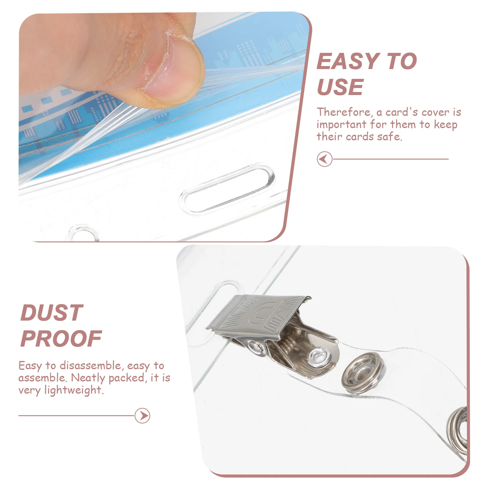 

5Sets Transparent PVC Id Cards Badge Holder Protective Sleeve for Business Credit Work Cards Lanyard with Id Holder