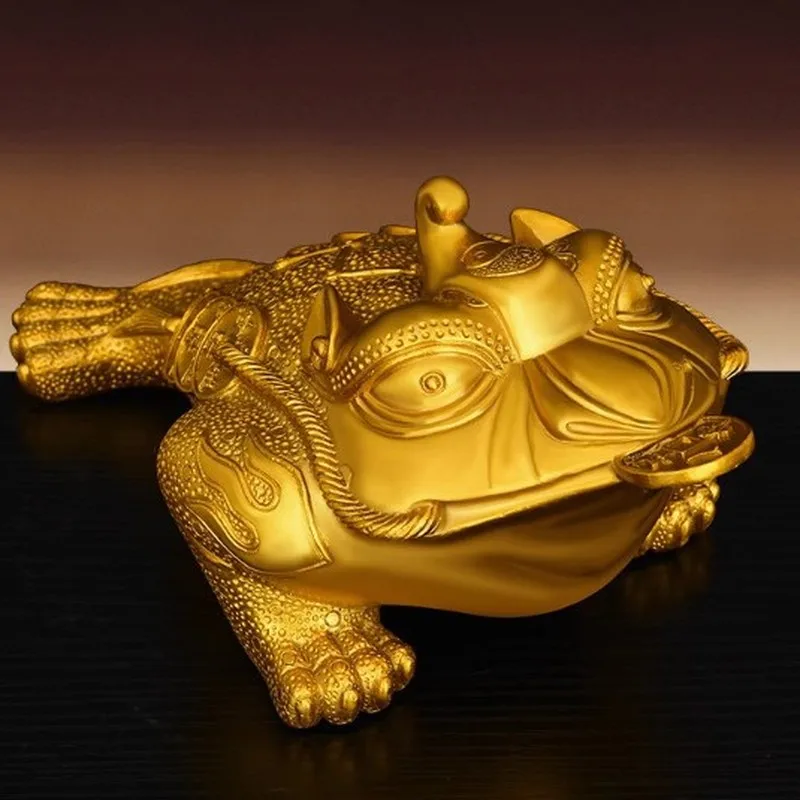 Brass Golden Toad Ornament, Bronze Eight Trigrams Golden Toad, Three-Legged Toad Decorative Figurine, Money Toad Craft
