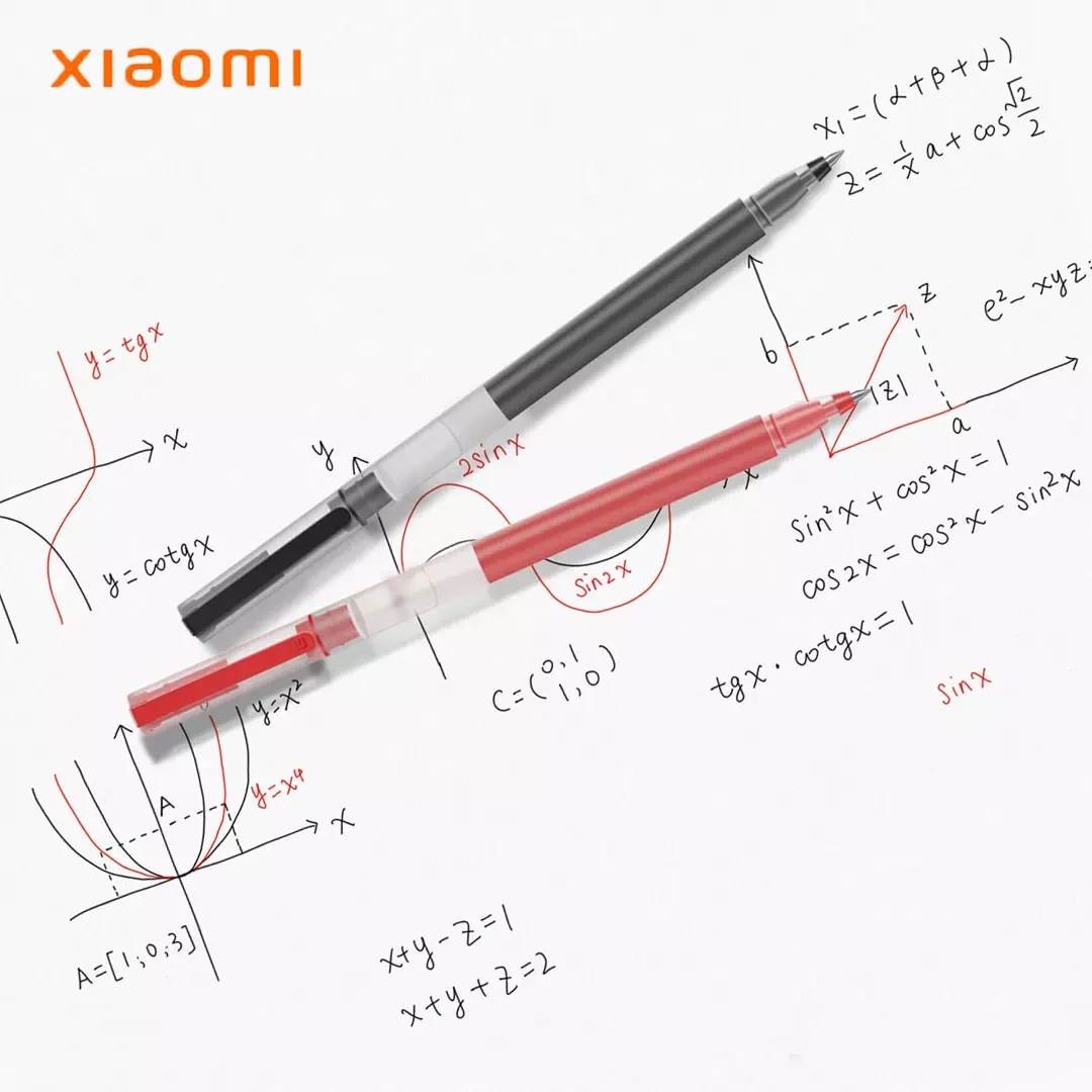 

XIAOMI Gel Pens Stationery Office Accessories 2 Colors 0.5mm Spring Pen Tip 1600m Writing Length Gel Pen Set Student Office