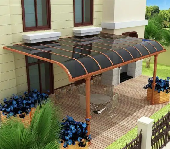 Custom Windows and Roof Canopy Freestanding Aluminum 270 180 Degree Outdoor Awning Waterproof UV Resistant Heavy Duty Durable