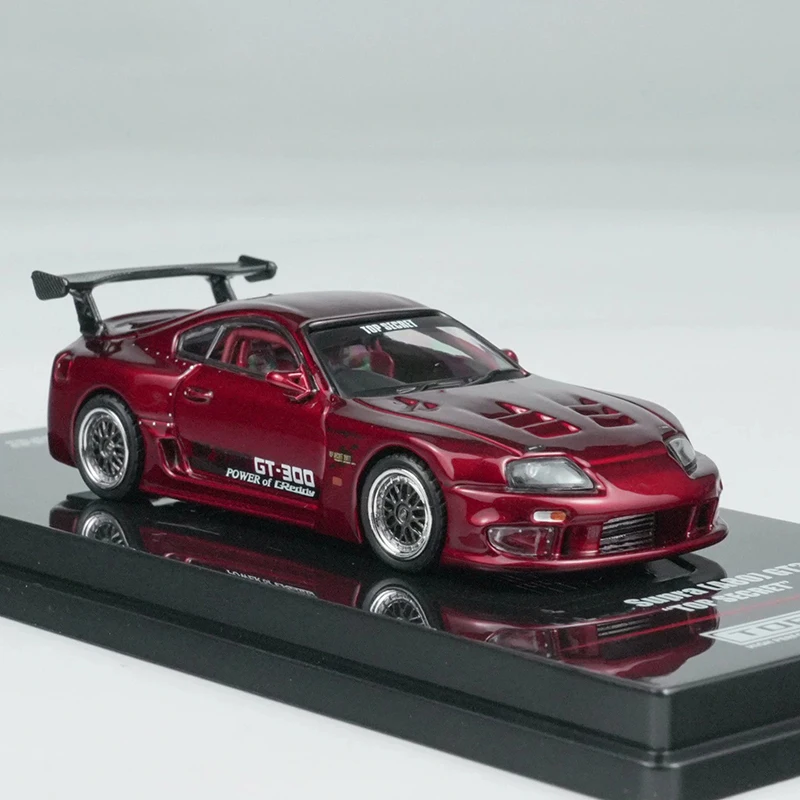 INNO 1:64 Skala SUPRA A80 TOP SECRET Metalowy Model Samochodu Statyczny Kolekcjonerski Dekoracja Prezent na Święta Zabawka Pamiątka