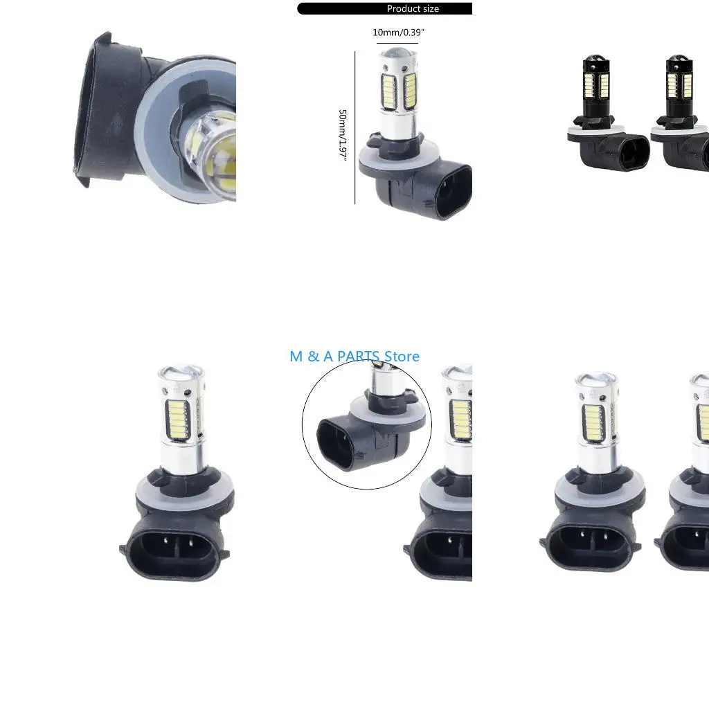 U1JF 1 Pair Car Fog Lights 889 898 881 4014 30SMD Fog Lamps Headlamp Daytime Running