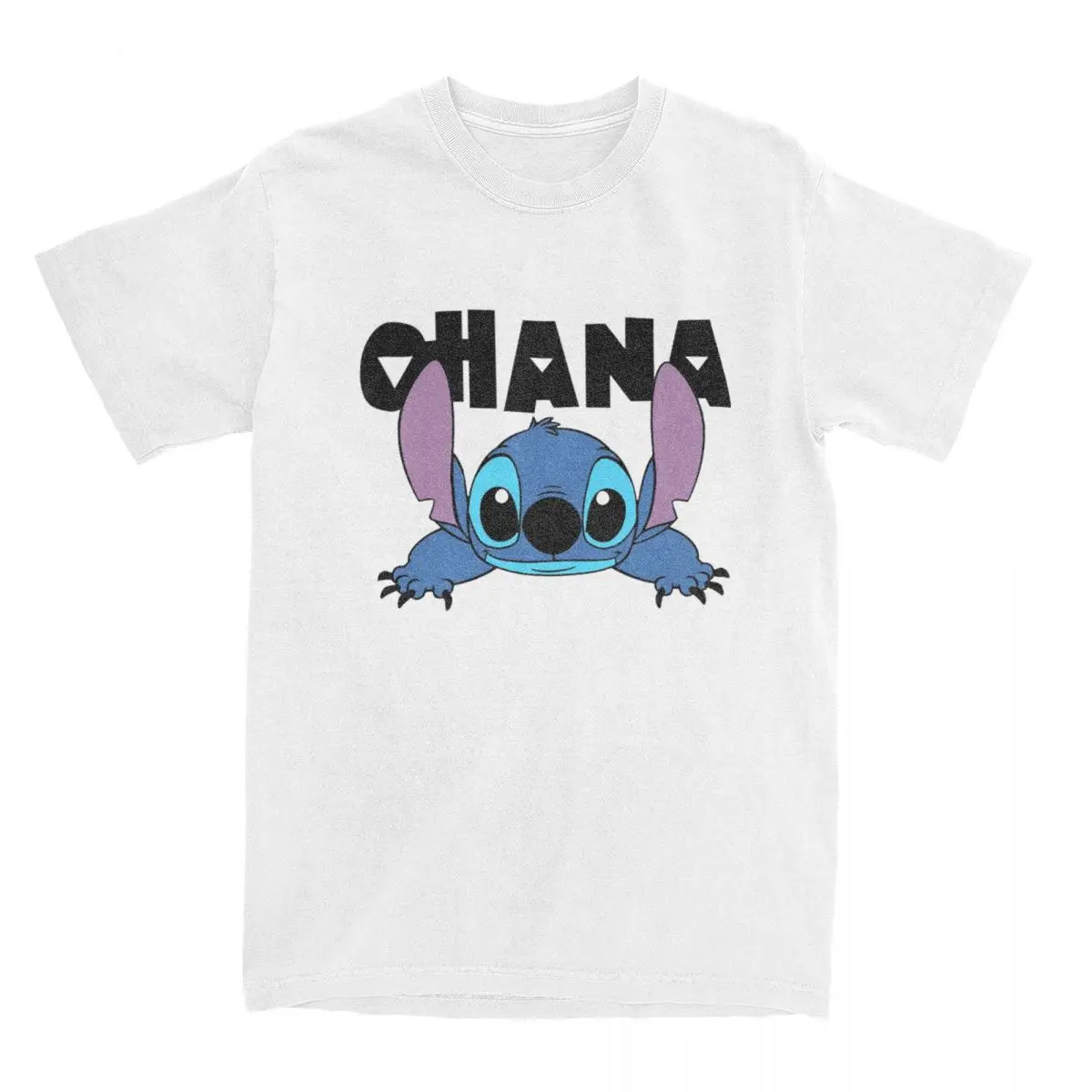 Stitch Ohana Funny Merchandise T-Shirts for Men Women Stitch 626 Funny Pure Cotton New Arrival Clothes