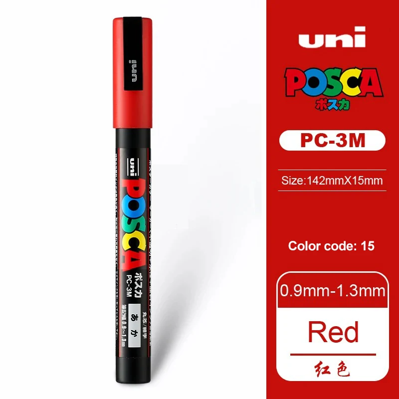 1 stücke Japan UNI POSCA Acryl Marker Stift PC-3M 0,9mm-1,3mm Stift auf wasserbasis POP Werbung Poster Graffiti 24 Farbe Kunst Malerei