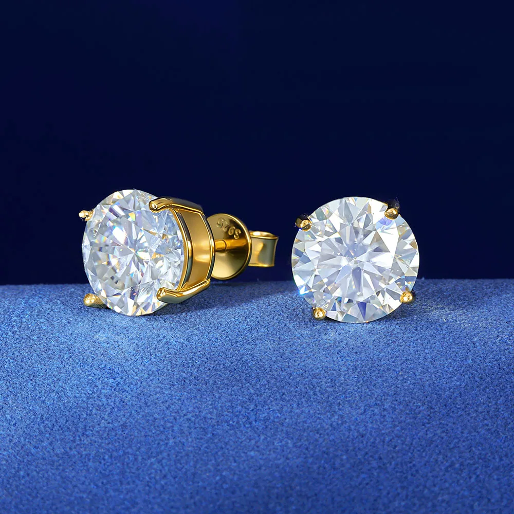 ICEBLING S925 Sterling Silver VVS Moissanite Stud Earrings Thread Back Luxury Pass Diamond Test Classic Wedding Jewelry 4