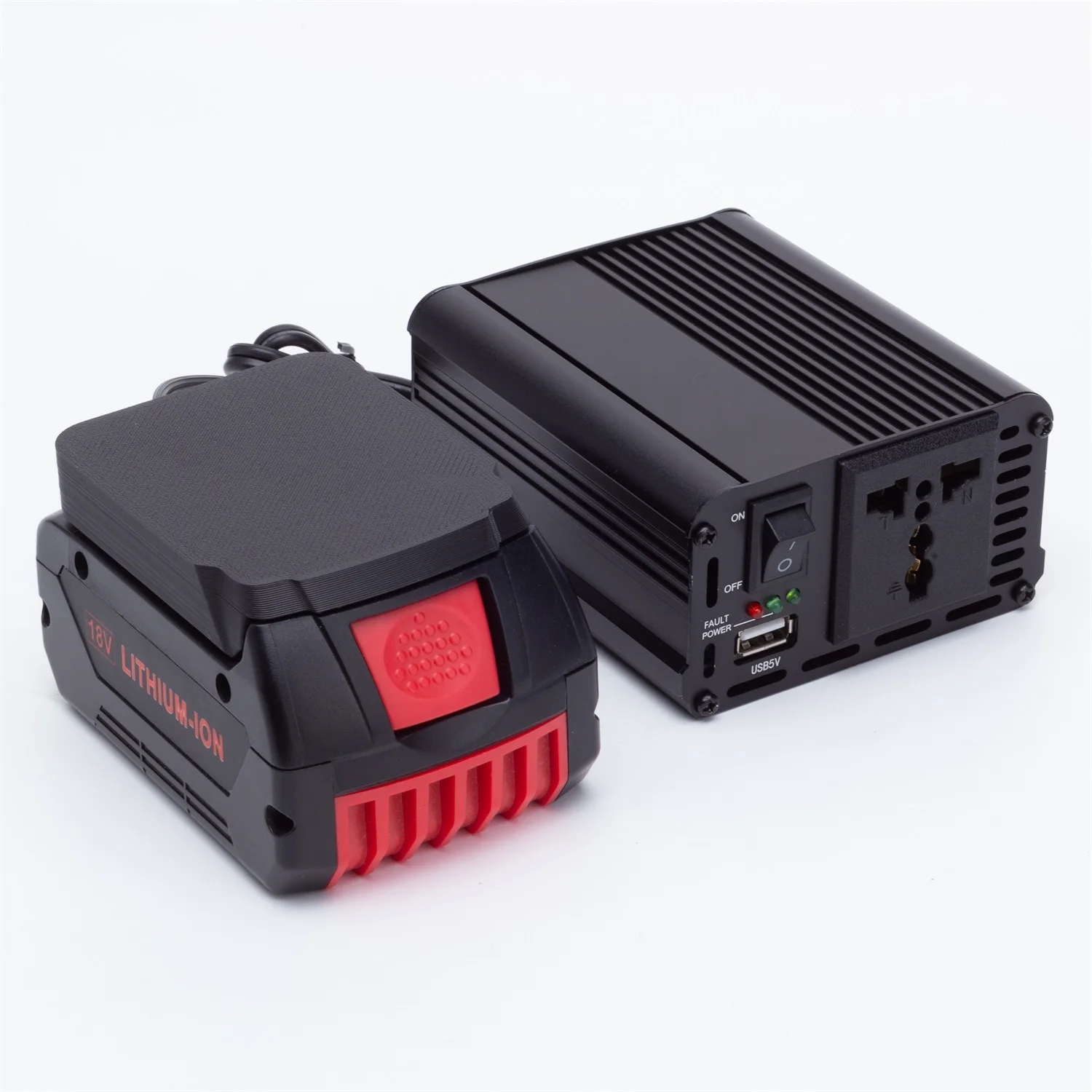 Power Inverter For Bosch 18V Li-ion Battery Portable Power Station Supports USB output: 5V 2.4A Emergency Backup power