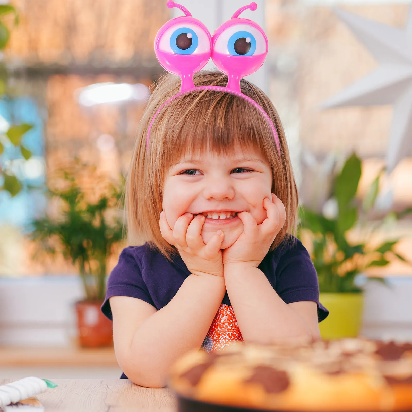 4Pcs Hair Hoop Cartoon Big Eyes Hair Band Gift for Daughter Niece Stage Party Daily Use Flashing Headwear