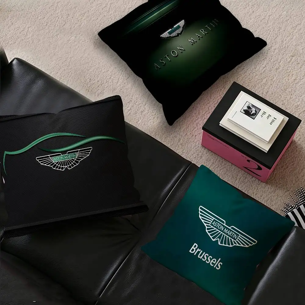 A-Aston M-Martin LOGO Office Cushion Pillowcase Car Cushion Cover45X45CM Lumbar Pillowcase Sofa Pillowcover