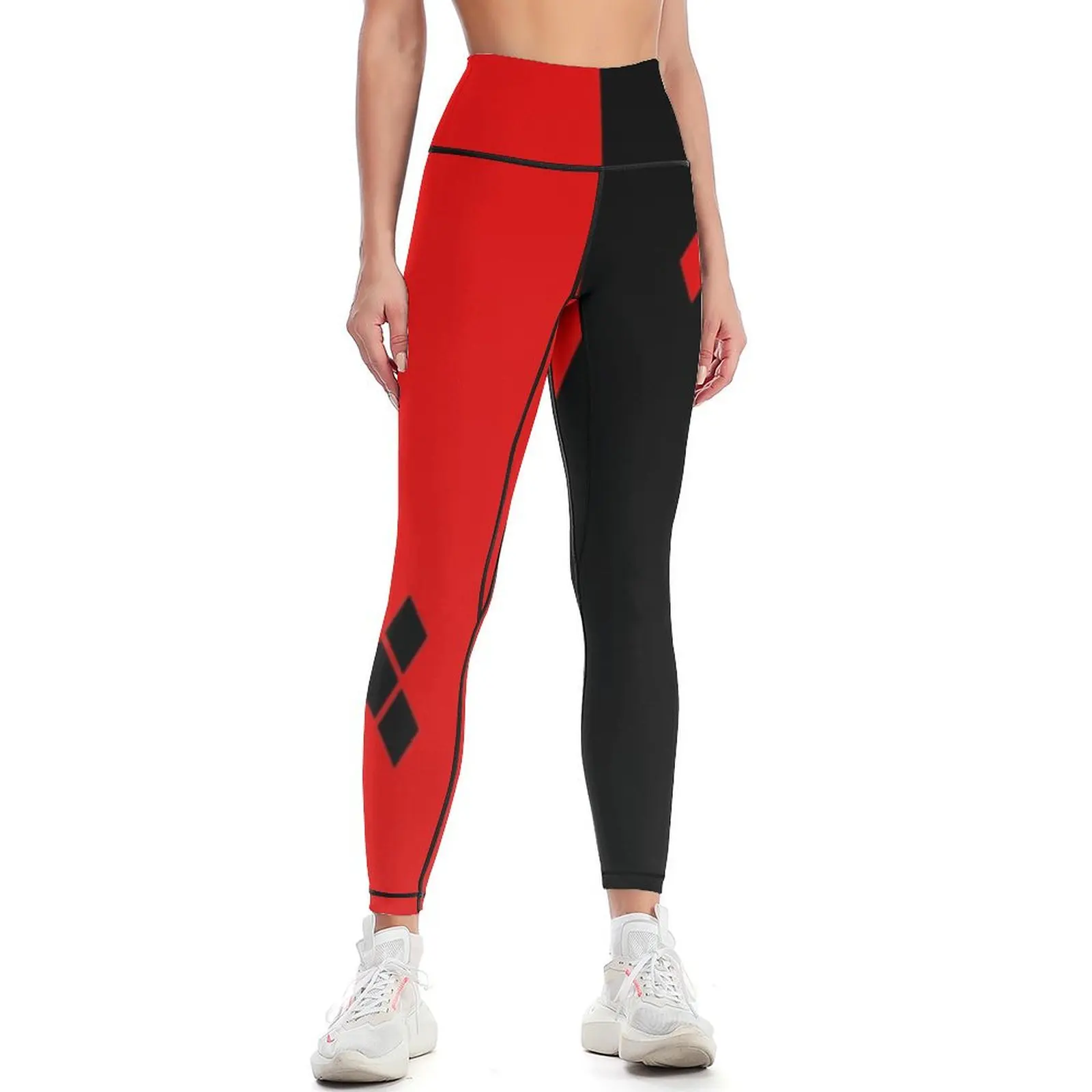 

Red/Black Diamonds Leggings Sports pants for Women's push up Womens Leggings