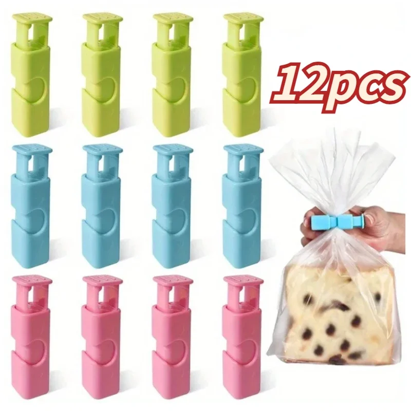 

12pcs Food Sealing Clips, Snack Bag Clips, Moisture-proof Fresh-keeping Clips, Plastic Bag Sealing Clips