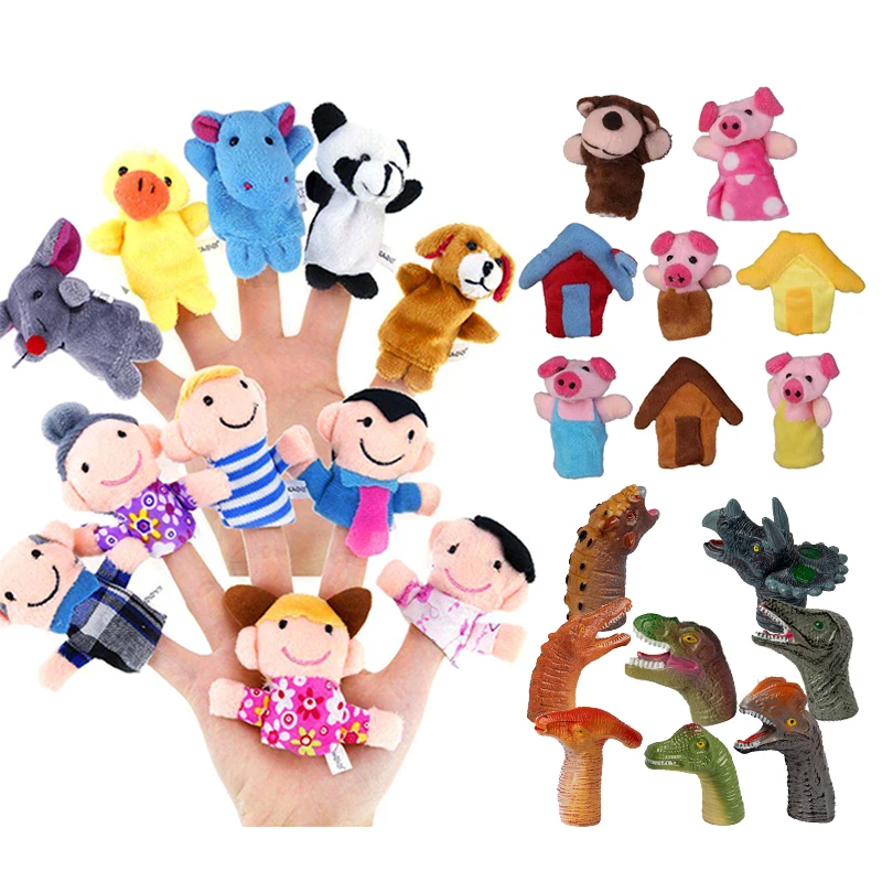 Set di burattini da dito per bambini giocattoli interattivi per genitori e figli Cartoon Baby Comfort Toy regali di compleanno per bambini