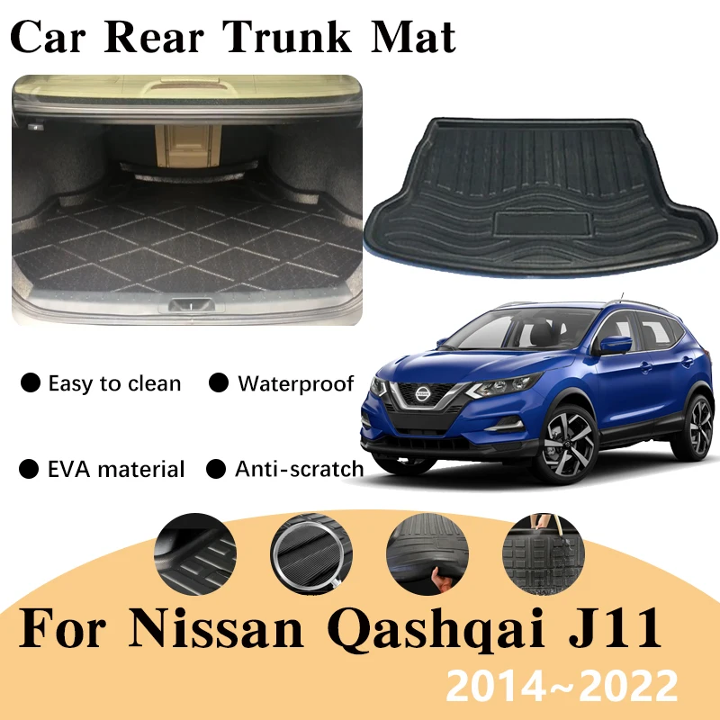 

Car Trunk Floor Mats for Nissan Qashqai J11 2014~2022 Accessories Liner Trunk Waterproof Tray Carpet Storage Pad 3D EVA Material